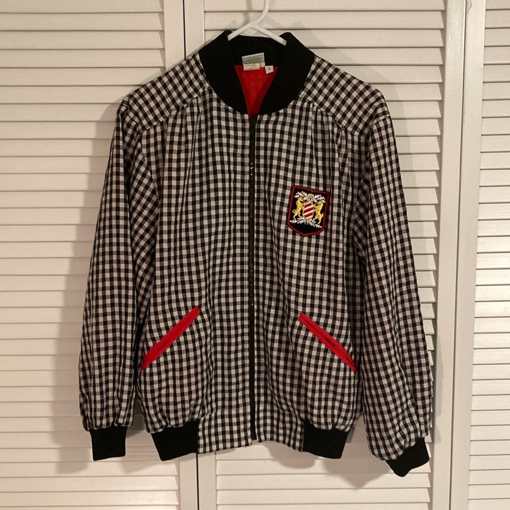 Vintage checkered bomber jacket